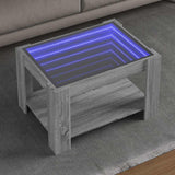 Coffee Table with LED Grey Sonoma 73x53x45 cm Engineered Wood 847551