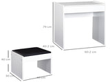 Dressing Table with Mirror and Stool, Vanity Makeup Table with Flip Up Mirror, Vanity Desk with T3398P329584