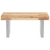 Basin Shelf Wall Mounted Steel and Solid Wood Acacia 3302766