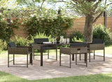 Garden Dining Set 5 pcs Grey Poly Rattan 3380722