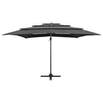 4-Tier Garden Parasol with Aluminium Pole Anthracite 250x250 cm 313822