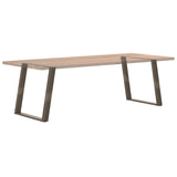 Dining Table Legs U-Shaped 2 pcs Natural Steel 70x cm Steel 4012795
