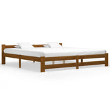 Bed Frame Honey brown Solid pine wood, plywood 200x200 cm Durable 322011
