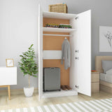 800630 Wardrobe White 90x52x200 cm Engineered Wood