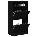 Shoe Cabinet Black 60x34x116 cm Engineered Wood 840016