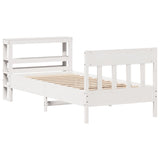Bed Frame without Mattress White 75x190 cm Small Single Solid Wood Pine 3306289
