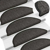 Self-adhesive Stair Mats Sisal-Look 15 pcs 56x20 cm Anthracite 326861