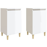 Bedside Cabinets 2 pcs High Gloss White 40x35x70 cm Engineered Wood 819633