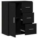 Sideboard with Drawer Black Oak 60 x 31 x 70 cm Engineered Wood 871407