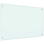 Kitchen Backsplash White 90 x 60 cm Tempered Glass 249459