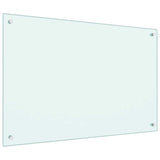 Kitchen Backsplash White 90 x 60 cm Tempered Glass 249459