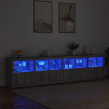 Sideboard with LED Lights Grey Sonoma 283x37x67 cm 3209021
