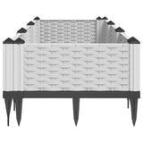 Garden Planter with Pegs White 125x40x28.5 cm PP 368015