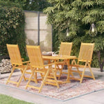 ZNTS 5 Piece Garden Dining Set Solid Teak Wood 3059527