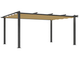 3 x 4m Aluminium Pergola, with Retractable Roof - Khaki T3398P314740