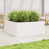 Garden Planter White 110x110x46 cm Solid Wood Pine 3282435