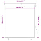 Outdoor Roller Blind 140x250 cm Orange and Brown 145972