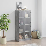 Highboard with Doors Grey Sonoma 68x37x142 cm Engineered Wood 3295862