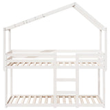 Bunk Bed without Mattress White 90x190 cm Single Solid Wood Pine 3282045