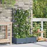 Garden Planter 2 pcs LiGht Grey 80 x 40 x 125.5 cm Plastic 42002883