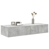 ZNTS Wall Shelf with Drawers Concrete Grey 100x36x19 cm Engineered Wood 859989