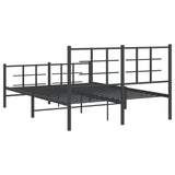 Bed Frame Black Powder-Coated Steel 140x190 cm Modern Bed Frame 355579