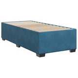 Box Spring Bed with Mattress Dark Blue 90x190 cm Velvet 3286190