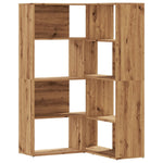 Corner Bookcase 4-Tier Artisian Oak 85x85x140 cm Engineered Wood 3307818