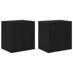 ZNTS Garage Wall Cabinets 2 pcs Black Engineered Wood 860628