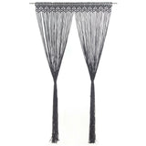 Macrame Curtain Anthracite 140x240 cm Cotton 323993
