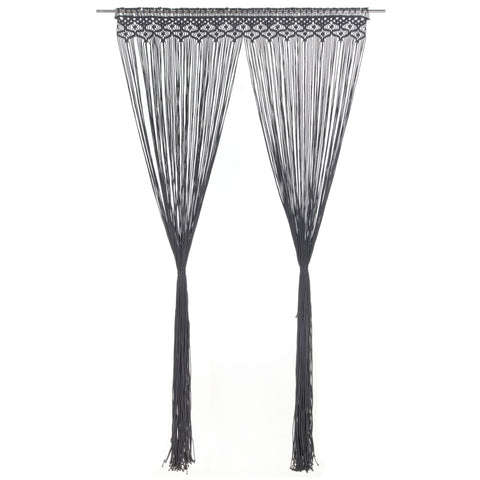 ZNTS Macrame Curtain Anthracite 140x240 cm Cotton 323993