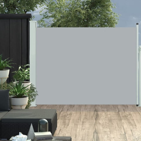 ZNTS Patio Retractable Side Awning 140x500 cm Grey 48398