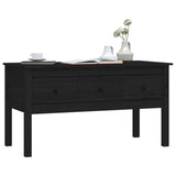 Coffee Table Black 102x49x55 cm Solid Wood Pine 820945