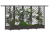 Raised Bed with Trellis and Roof Brown 202.5 x 40 x 123 cm PP 42032523
