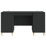 Desk with Shelf Black 142.5 x 50 x 75 cm Engineered Wood 3414595