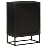 Sideboard Black 55x30x76 cm Solid Wood Mango and Iron 372001