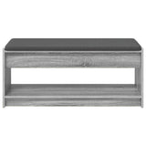 Hall Bench with Cushion with Shelf Grey Sonoma 103 x 38 x 45 cm 891589