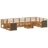 Outdoor Sofa Set 8 pcs Natural Solid Acacia Wood 3384915