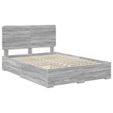 Bed Frame with Drawer Grey Sonoma 140 x 190 cm Engineered Wood 3412788