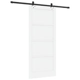 Sliding Door White and Black 93 x 211 cm Solid Pine Wood 3333545