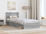 Bed Frame Grey Sonoma 75 x 190 cm Solid Pine Wood 3410668
