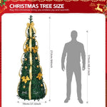 ZNTS 7 FT Fully Decorated Pre-lit Christmas Tree, Pop Up Artificial Xmas Tree with 100 Warm Lights 93796583