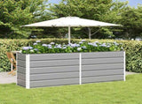 Planter Light Grey 195 x 50 x 75 cm Galvanised Steel 42018153