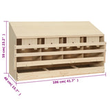 ZNTS Chicken Laying Nest 4 Compartments 106x40x59 cm Solid Pine Wood 170657