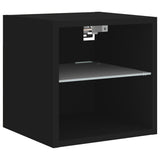 7 Piece TV Wall Units with LED Black Engineered Wood 3216584
