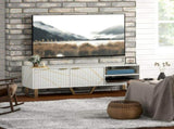 Marble Effect TV Unit, TV Stand Cabinet for up to 70" TVs, Modern TV Cabinet with Shelves and T3398P344666