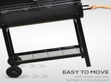 Steel 2-Grill Charcoal BBQ w/ Wheels Black T3398P317787