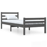 Bed Frame without Mattress Grey Solid Wood 100x200 cm 814811