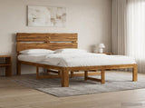 Double Bed Frame with Headboard ROSTOCK Natural 120 x 200 cm 3405483