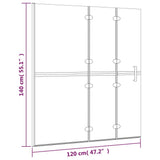 Folding Shower Enclosure ESG 120x140 cm White 150739